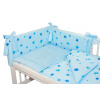 Baby Nellys 3- dielná sada mantinel s obliečkami Minky hviezdičky modré - sv. modrá
