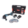 XTLINE Aku úhlová bruska bezuhlíková 18 V, 125 mm + kotouče + 2 baterie 5.0 Ah + nabíječka 3.5 A + box XT102835-2B5B
