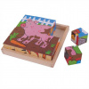 Bigjigs Toys Drevené obrázkové kocky Farma (9 kociek)