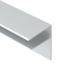 Covestro Ukončovacia lišta ALU-F elox 16 mm Bočný F profil na hrúbku 16mm z hliníka Farba: elox strieborný, Dĺžka: 4000, Sila dosky: pre silu PC 16 | cena za ks