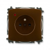 ABB TANGO Zásuvka 5599A-A02357 H jednonásobná s clonkami, s ochranou před přepětím, bezšroubová, hnědá