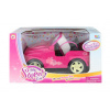 Inlea4Fun BEAUTY FASHION CAR Ružové autíčko kabriolet s bábikou