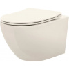 REA Carlo Mini Rimless WC závesné 49,5x37 cm EcruaWC sedátko Ecru REA-C5500