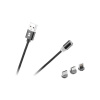 Kábel REBEL USB 3v1 magnetický čierny 1m