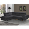 Rohová sedacia súprava Gisele, antracitová látka, ľavý roh