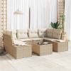 Sada zahradních pohovek 7 pcs Béžová Poly ratan Béžová 3346961