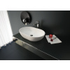 Aquatek LOTUS umývadlo na dosku 59,2x39,3x14cm liaty mramor, oválne, Biela AQ LOTUS