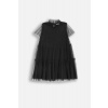 COCCODRILLO COCCODRILLO Tylové šaty s krátkym rukávom rozmer 158 farba čierny pre dievčatá
