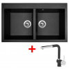 Granitový drez Sinks AMANDA 860 DUO Metalblack + batéria MIX 3 P GR