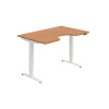 Pracovný stôl Motion Ergo, PO, 2S, 140x70,5-120,5x90 cm, jelša/biela - 1 kus - 1 KS - pamäťové - 60 mesiacov - elektrický polohovateľný - stôl - 90 cm - Hobis - Motion Ergo - 140 cm - 70,5 - 120,5 cm