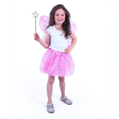 RAPPA - Kostým tutu sukne ružový motýľ s prútikom a krídlami
