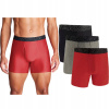 Under Armour Performance Tech 6in Boxerjock 3P black/grey/red