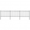 vidaXL Záhradný plot s oblúkovým zakončením, oceľ 5,1x1,2 m, čierny - Čierna - 74286-28865