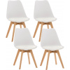 Design-Shop Linares plast drevené nohy natura Biela 4 ks