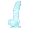 OgazR Morský had - vrúbkované dildo - 17 cm (modro-biele)