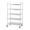 Číšnický vozík 5-policový z nerezové oceli, úchyt s trubkovým profilem, 860x540x1540 mm | TECHNICA, Silver Line inox