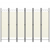 vidaXL Paraván so 6 panelmi, krémovo biely 240x180 cm 320711