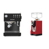 Ascaso Steel DUO, Black + Eureka Mignon Perfetto, CR ferrari red