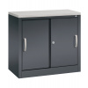 Kancelárska skriňa Acurado - Sideboard, posuvné dvere 800 x 400 x 720 mm, čiernosivá