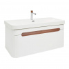 Swiss aqua technologies Koupelnová skříňka s umyvadlem a baterií SAT Fusion 97,5x43x45 cm bílá matná mat SATFUSION100WMWBA
