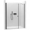 CERANO - Sprchové krídlové dvere Antelo s pevnou časťou L/P - 6 mm - čierna matná, transparentné sklo - 80x50x190 cm