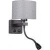 Candellux Polo nástenná lampa 2x40 W čierna-sivá 21-75499