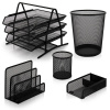 Drôtený Set organizérov + stojan na spinky a pozn. kocky Čierna