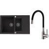 Set Alveus (dřez Cadit 70 Black 91 + baterie Mintas Černá/Kartáčovaná ocel) SETA25140
