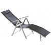V-Garden Lehátko VEGAS BLACK-AL, oceľové, nosnosť 120 kg, skladacia, rozmery 180 × 62 × 94 cm, farba strieborná (26VEGAS_LEH)