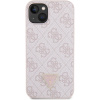Kryt na mobil Guess PU 4G Strass Triangle Metal Logo Zadný Kryt pre iPhone 15 Pink (GUHCP15SP4TDPP)