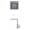 Alveus ATROX 10 SET kuchynský granit. drez so sifón. 40x50 Beton + batéria SIROS Chróm ATROX10G81+SIROSCHROM