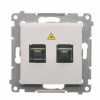 Kontakt Simon Optická 2-zásuvka Simon54 PREMIUM/NATURE biela DGS2.01/11