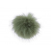 Kožušinový brmbolec s pútkom Ø8 cm zelená šalvia tmavá 1ks