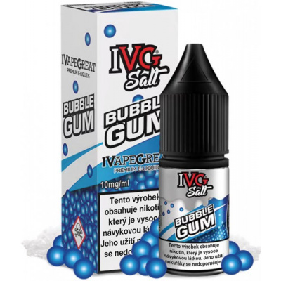 Liquid IVG SALT Bubblegum 10ml - 20mg (Sladká a šťavnatá chuť žvýkačky)