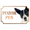 Kólia krátkosrstá (Škótsky ovčiak krátkosrstý) - Kovová tabuľka POZOR PES