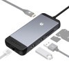 AppleMix Dokovacia stanica / replikátor portov IVANKY pre Apple MacBook / iPad - USB-C na USB-C + HDMI + 2x USB-A + SD + ethernet - strieborná