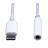 MIX kábel PremiumCord redukcia Typ C - Jack 3,5mm, 10cm, biela farba (ku31zvuk01)