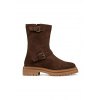 Kožené členkové topánky Geox D IRIDEA hnedá farba, na plochom podpätku, D56HRD 00022 C6006 D56HRD.00022.C6006 EUR 40