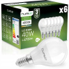 6x LED žiarovka E14 Guľa P45 5W = 40W 470lm 4000K Neutrálna biela 180° LUMILED