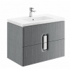 KOLO-Geberit 89554000 Twins skr.pod umývadlo závesná 80x57x46cm,2zásuvky,Strieborný Grafit GEB 89554000