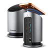 AXAGON HMC-WL9, USB 10Gbps hub s Qi, 3x USB-A, USB-C, HDMI a DP 4k/60Hz, RJ-45, PD 100W, kábel 60cm HMC-WL9