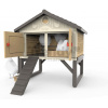 Kurín pre 5 sliepok Cluck Cluck Cottage Beige Smoby 4 dvere so schodmi a kŕmidlom a hniezdo s falošným vajíčkom 128 cm výška