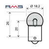 Žiarovka RMS 246510225 12V 5W, R5W BA15S biela