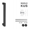 FT - MADLO kód K02K 25x25 mm UN ks Rozteč madla: 900 mm, Dĺžka: 925 mm, Rozmer profilu madla: 25x25 mm CIM - čierna matná (FNO)