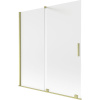 Mexen Velar vaňová zástena 2-dielna zasúvacia 150 x 150 cm, mráz, zlatý kartáčovaný - 896-150-000-31-55