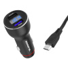 Somostel SMS-A89 Quick Charger 3.0 Autonabíjačka, 2 x USB, 5 A, 30 W, meter + mikro kábel