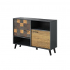Cama Meble Komoda pod televízor SOUL 2D, antracyt/alpinechce dunkel/aquare dance dark