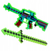 SÚPRAVA Z HRY MINECRAFT 2v1 SVIETIACI MEČ A PIŠTOĽ PIXELOVÉ EFEKTY ZVUKOVÉ EFEKTY