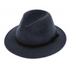 Fiebig - Headwear since 1903 Cestovný modrý vodeodolný klobúk vlnený od Fiebig s menšou krempou a ušné klapky Veľkosť: 55 cm (S)