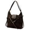 Dámska kožená kabelka cez rameno Luka 26-033 tmavohnedá, premeniteľná na batoh 32 x 30 x 10 cm